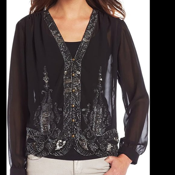 plenty by tracy reese embellished blouse - Picture 1 of 2